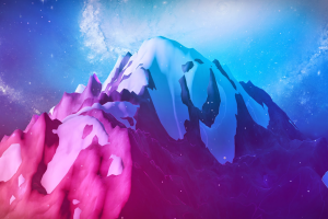 Adobe Photoshop, Mountain, Snow, Landscape, Artwork, Digital Art, Milky Way, Galaxy