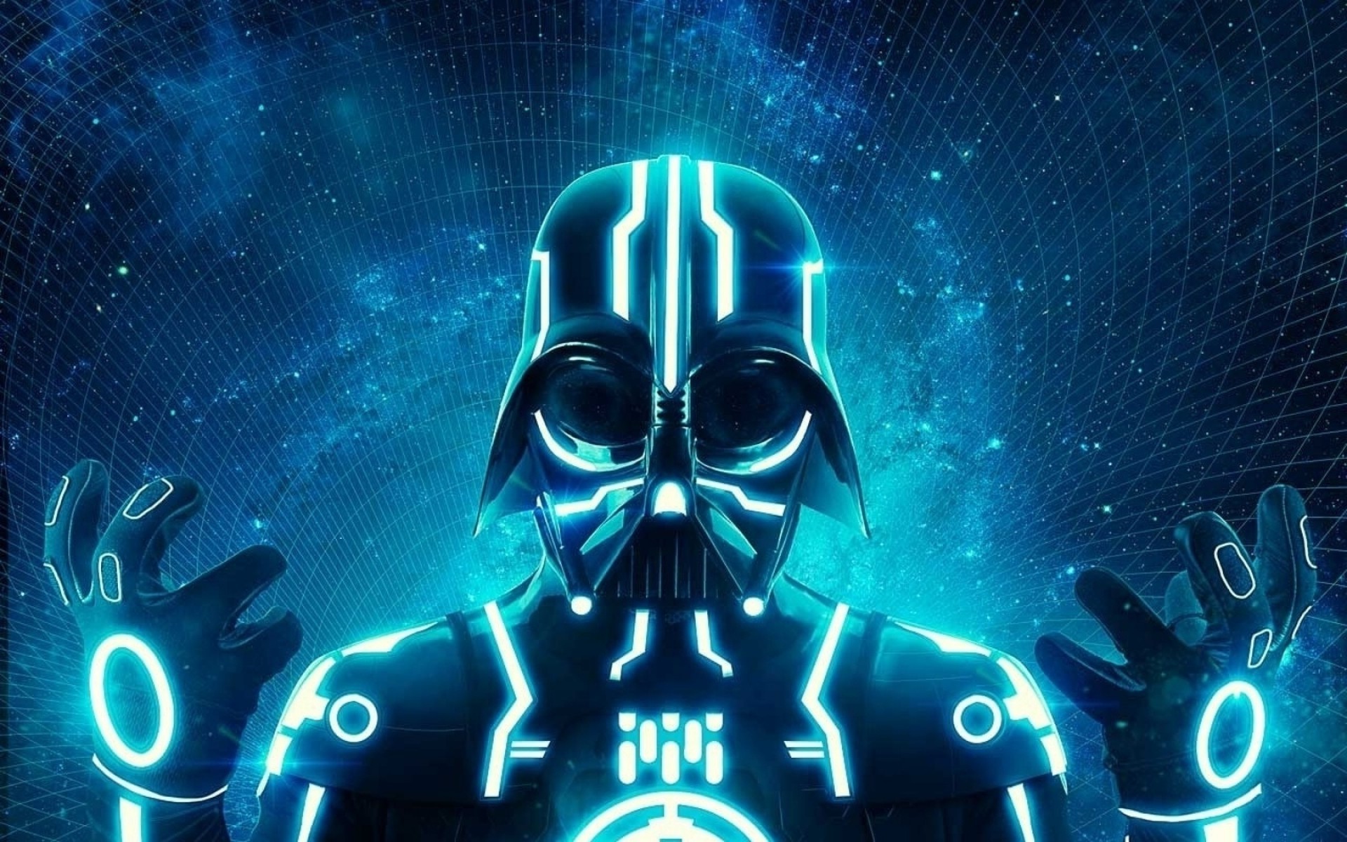 Star Wars, Darth Vader, Fan Art, Tron, Mix Up Wallpaper
