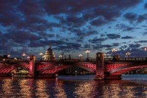 London, City, Landscape, Night, Cathedral, River Thames