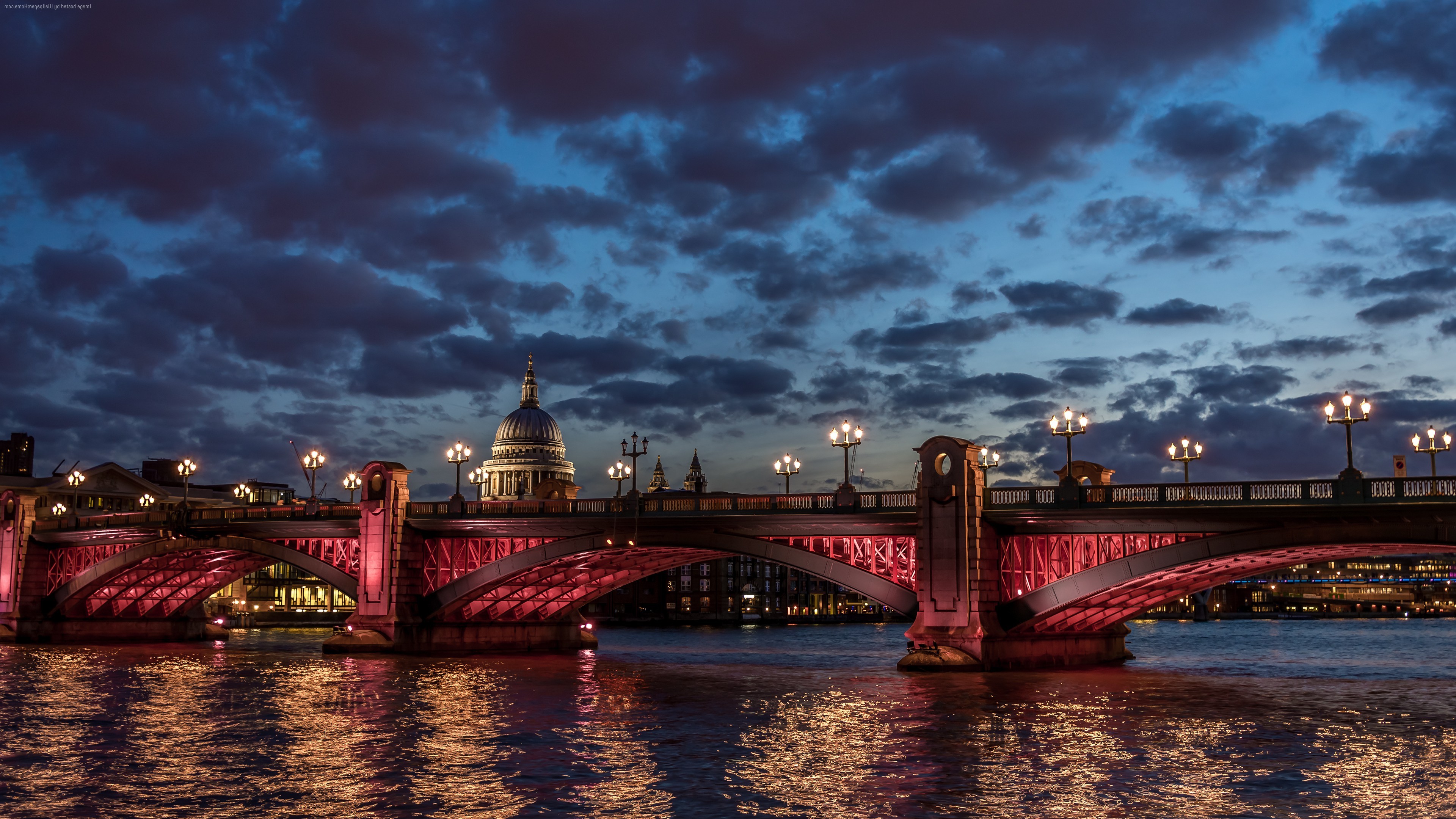 London, City, Landscape, Night, Cathedral, River Thames Wallpapers HD