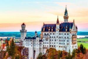 castle, Landscape, Neuschwanstein Castle, Colorful, Nature, Architecture, Germany, Europe, Fall