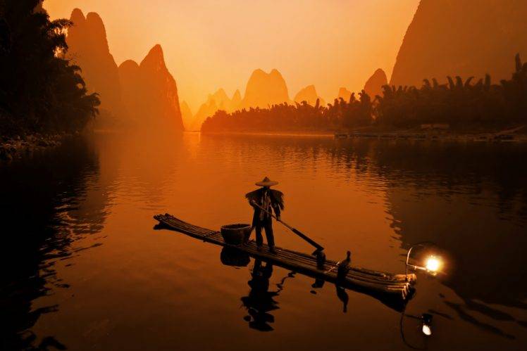 nature, Landscape, China, Li River, River, Hill HD Wallpaper Desktop Background