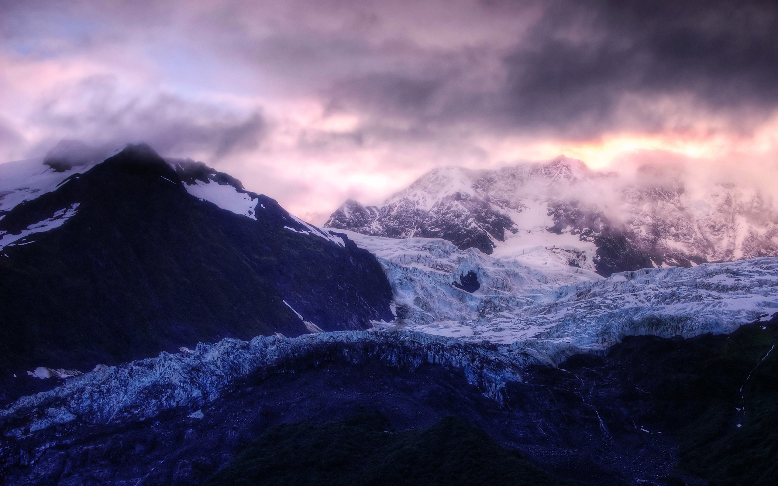 glaciers, Clouds, Landscape, Ice Wallpaper