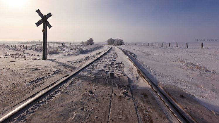 landscape, Snow, Railway, Winter, Field HD Wallpaper Desktop Background