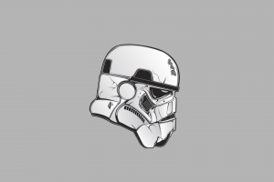Star Wars, Stormtrooper, Gray Background, Simple Background, Helmet