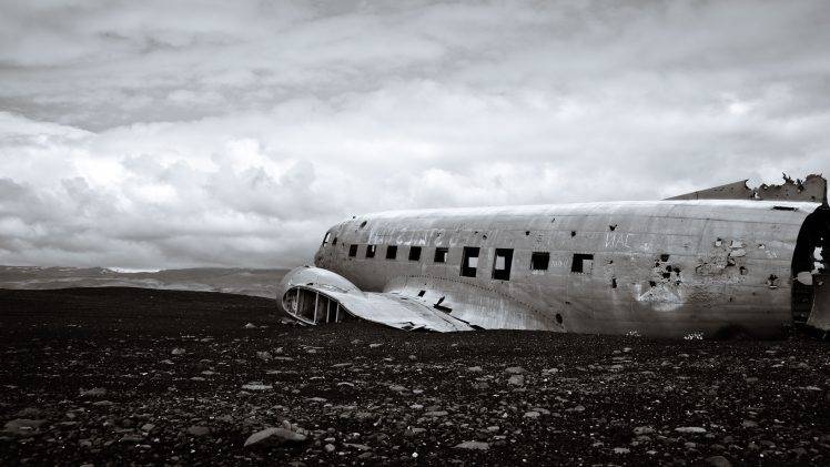 Iceland, Landscape, Douglas DC 3, Sólheimasandur, Wreck, Airplane, Crash HD Wallpaper Desktop Background