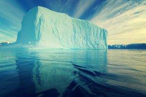 nature, Landscape, Sea, Clouds, Antarctica, Iceberg, Glaciers, Reflection, Blue, Snow