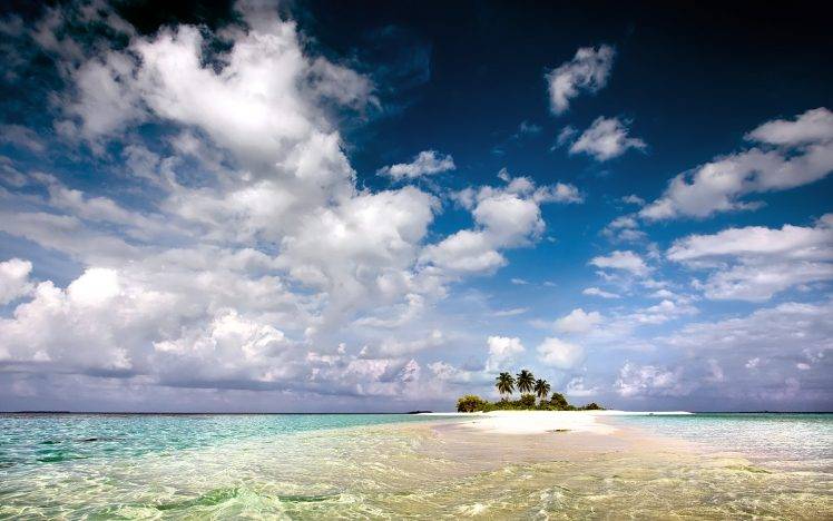 landscape, Water, Beach, Island, Tropical, Palm Trees HD Wallpaper Desktop Background