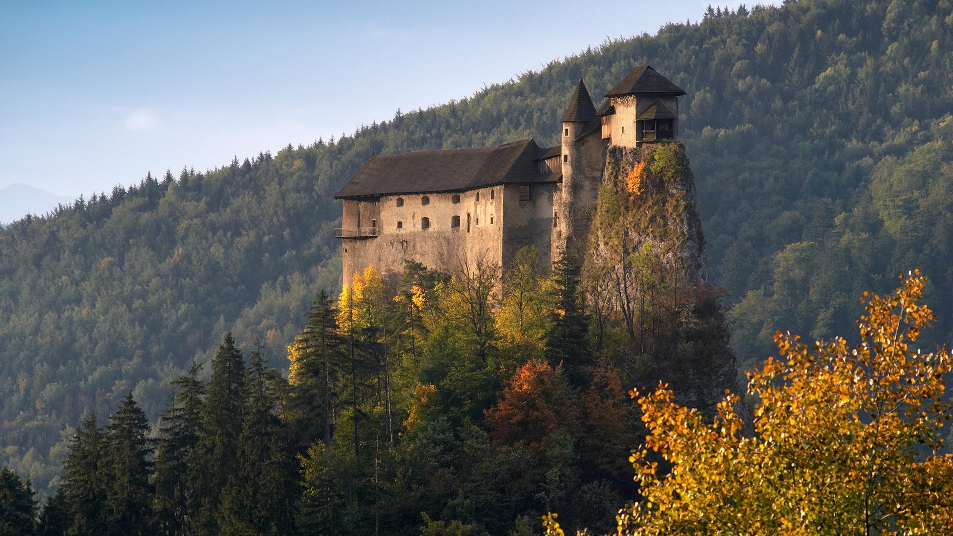 architecture, Castle, Nature, Landscape, Trees, Forest, Slovakia, Fall, Rock, Hill Wallpaper