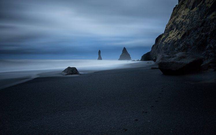Iceland, Nature, Sea, Beach, Cliff, Coast, Landscape HD Wallpaper Desktop Background