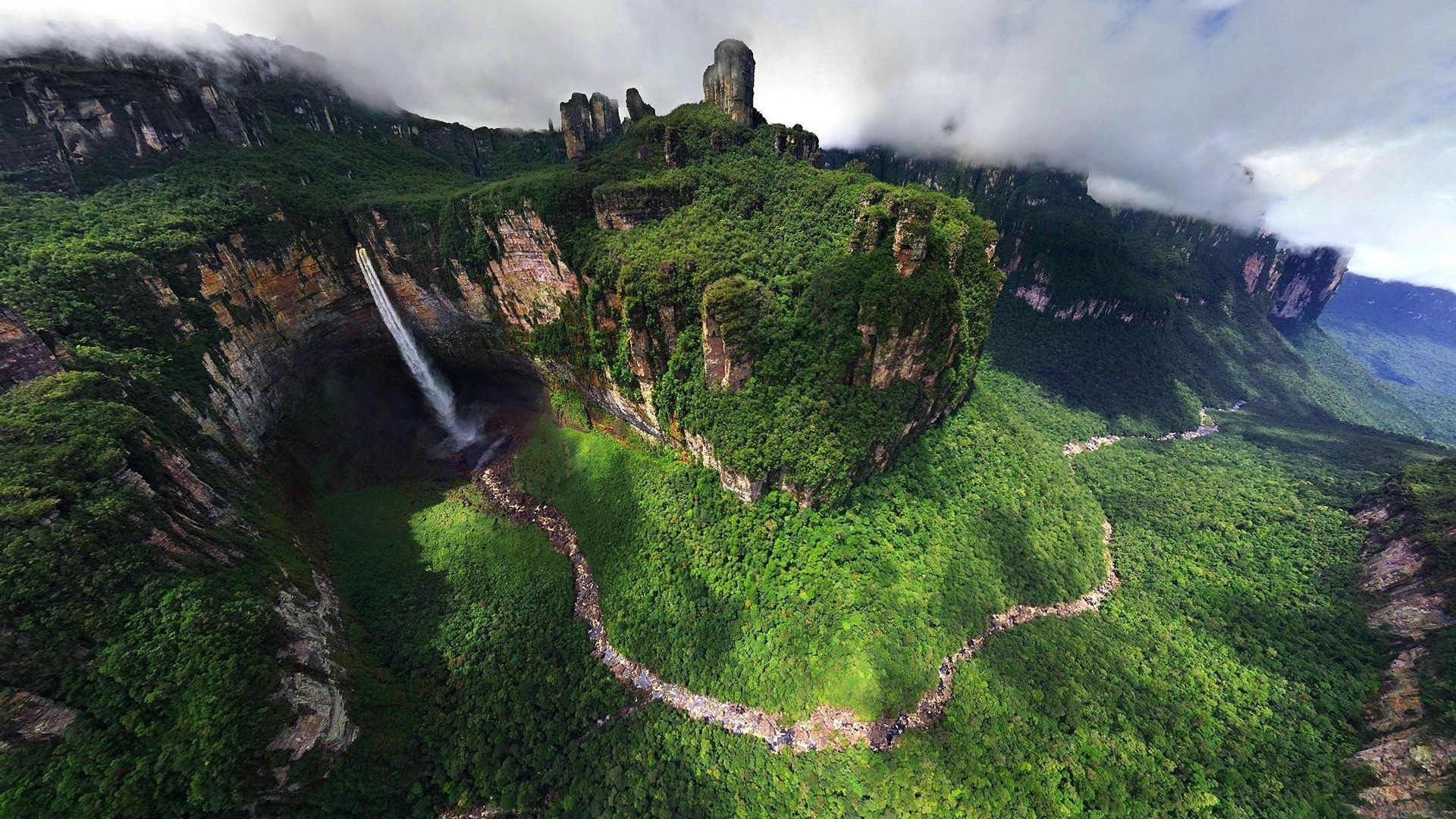 landscape, Waterfall, Nature Wallpaper