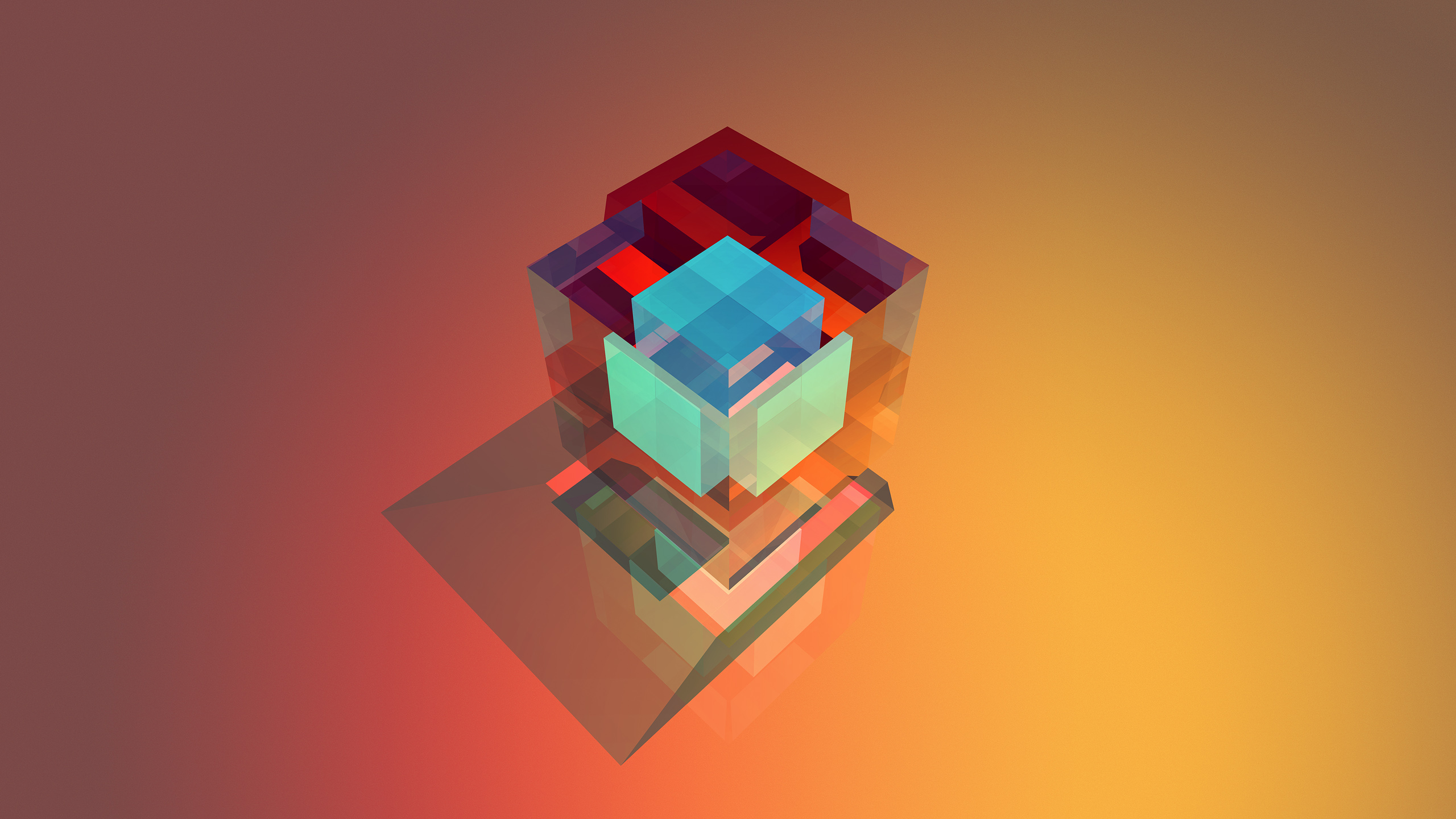 abstract, Colorful, Geometry, Simple Background, Cube, Facets Wallpaper