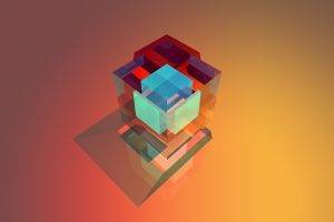 abstract, Colorful, Geometry, Simple Background, Cube, Facets