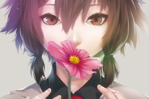 anime, Anime Girls, Flowers, Closeup, Soft Shading