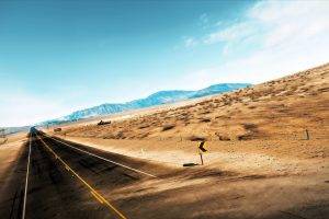 highway, Desert, Landscape, Road