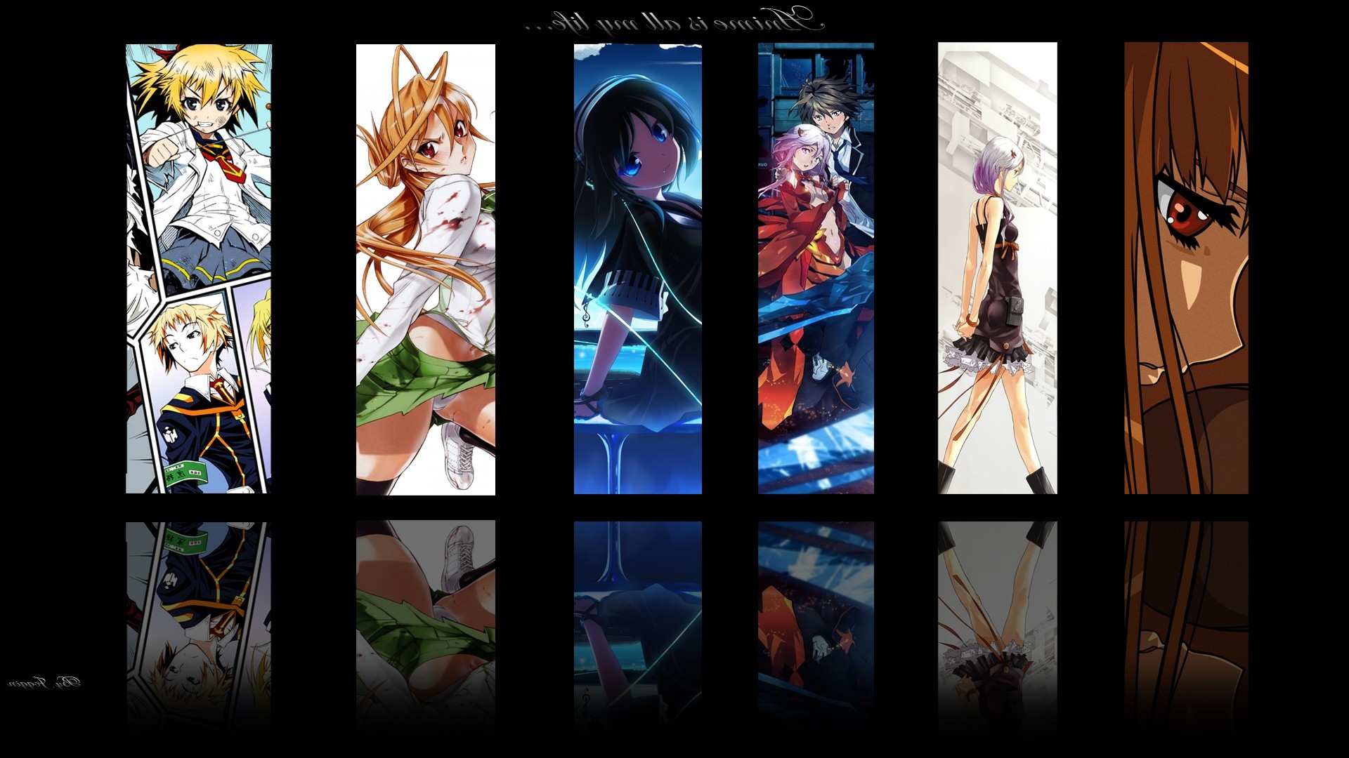 Spice And Wolf, Holo, Guilty Crown, Yuzuriha Inori, Ouma Shu, Highschool Of The Dead, Miyamoto Rei, Medaka Box, Anime Wallpaper