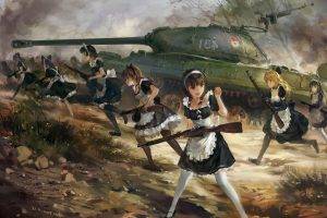 anime, Maid Outfit, War, Maid, Fantasy Art, IS 3, French Maid