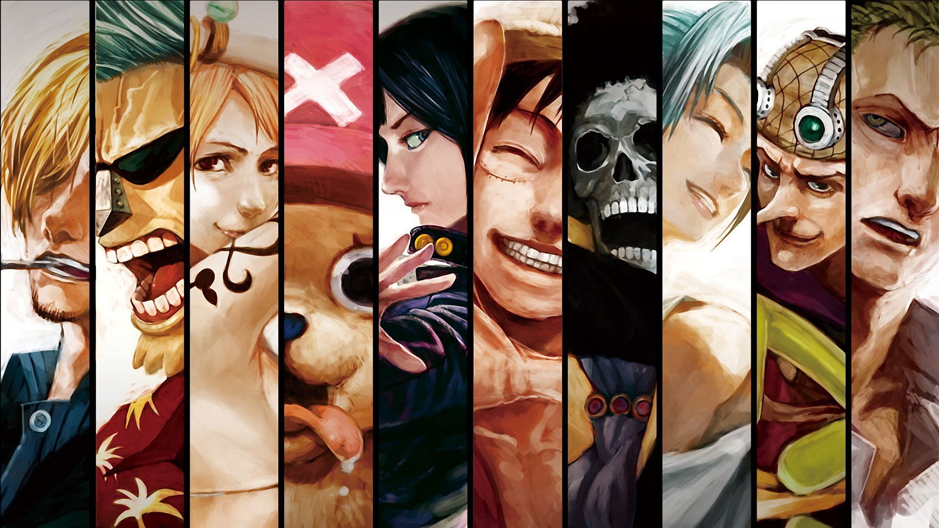 One Piece, Roronoa Zoro, Usopp, Brook, Monkey D. Luffy, Nico Robin, Tony Tony Chopper, Nami, Franky, Sanji, Anime Wallpaper