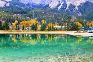nature, Landscape, Mountain, Forest, Canada, Trees, Fall, Water, Reflection