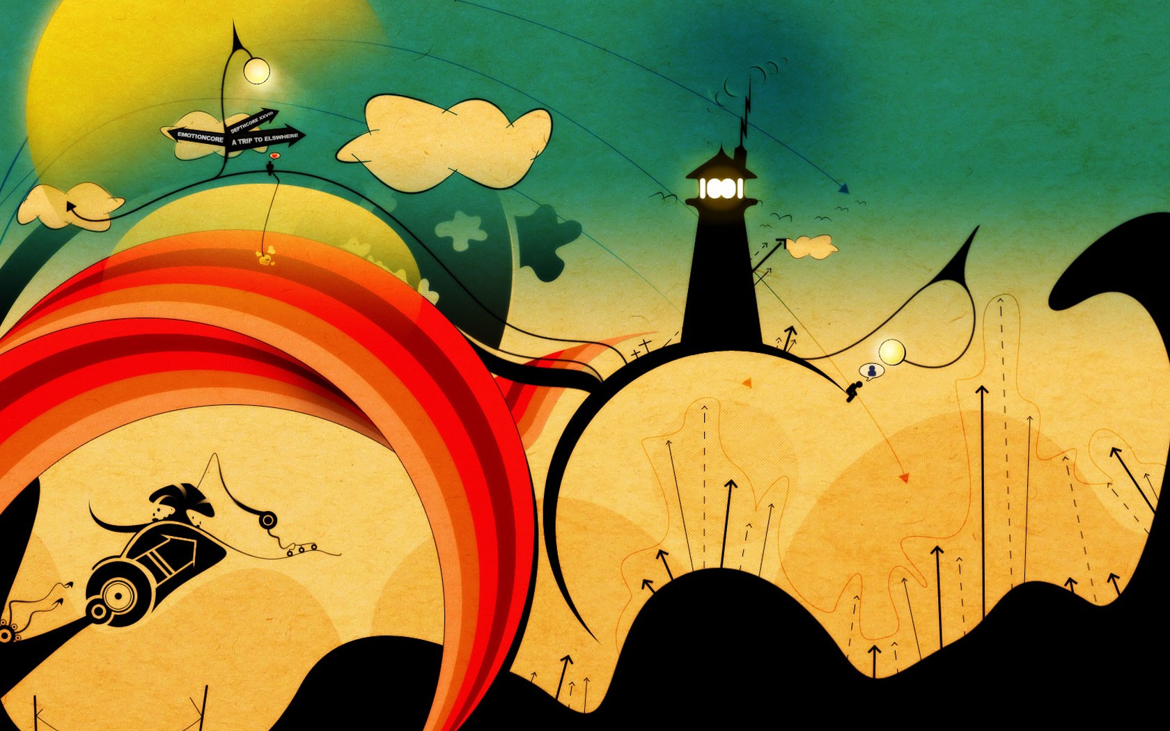 abstract, Lighthouse Wallpaper