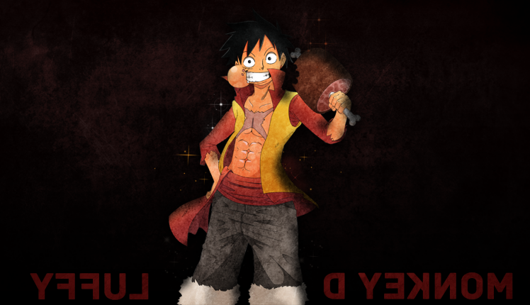 One Piece, Grunge, Meat, Monkey D. Luffy, Anime HD Wallpaper Desktop Background