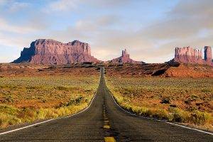 nature, Landscape, Desert, Road, Highway, Monument Valley