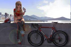 anime, Anime Girls, Bicycle, Panties