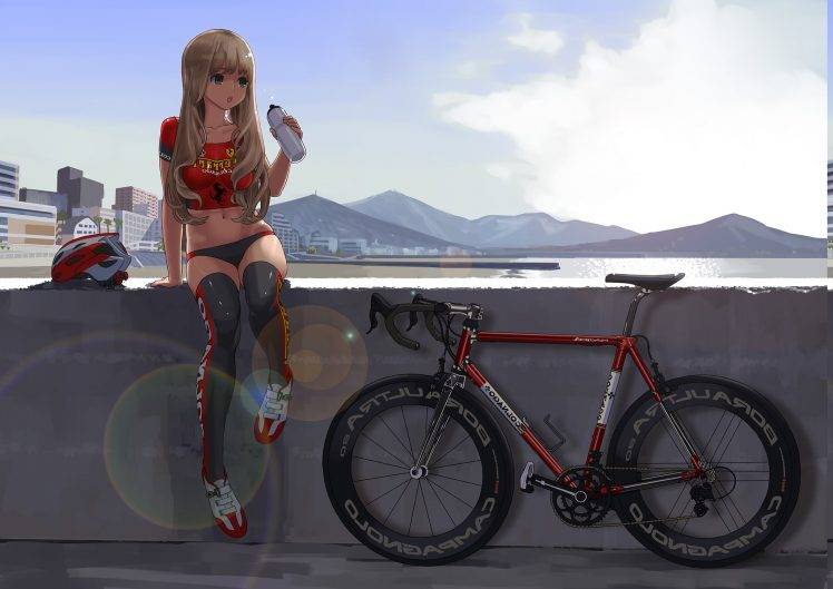 anime, Anime Girls, Bicycle, Panties HD Wallpaper Desktop Background