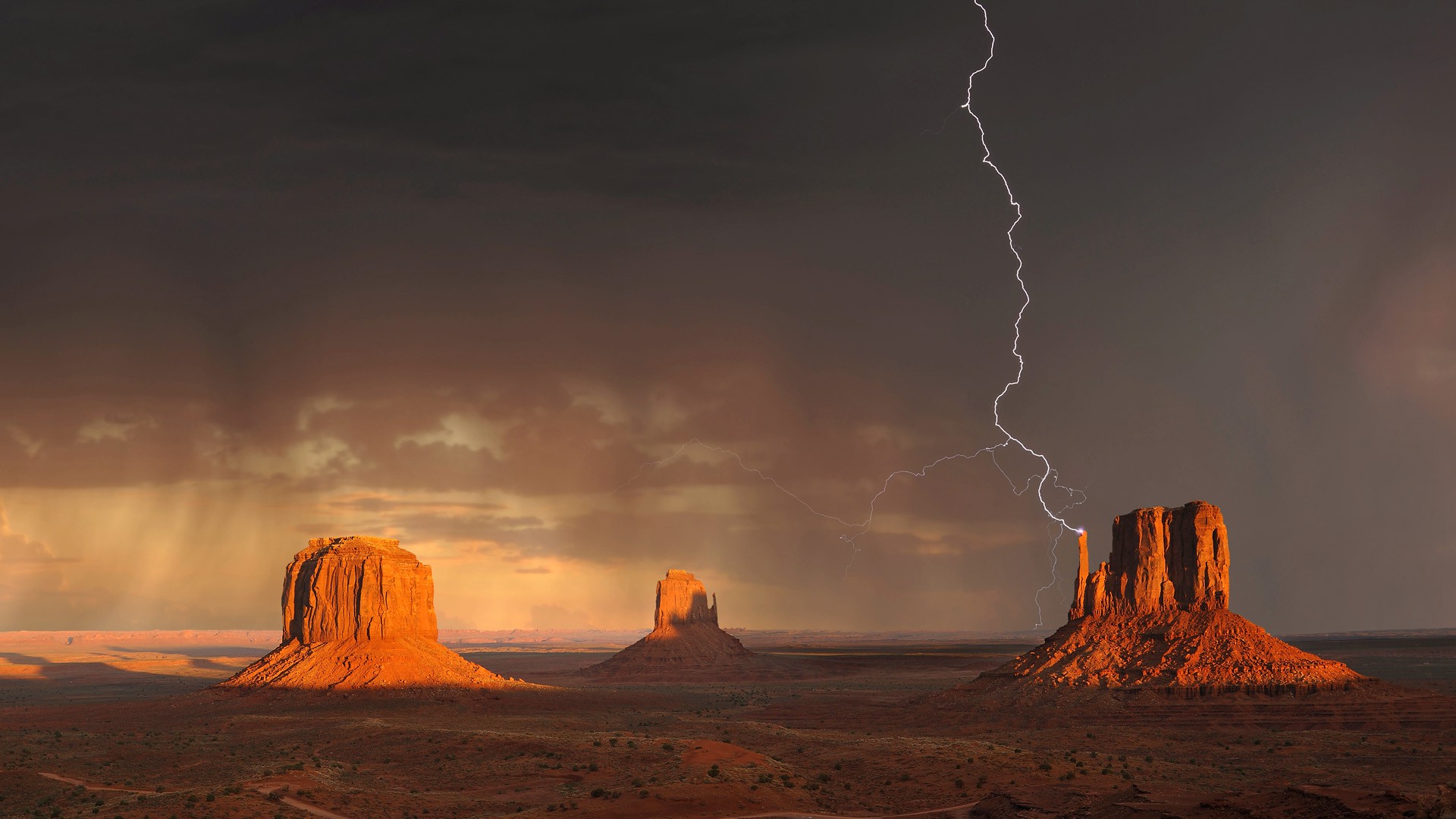 storm, Nature, Landscape, Desert Wallpaper