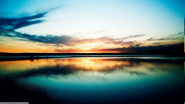 landscape, Lake, Sunset, Sky HD Wallpaper Desktop Background