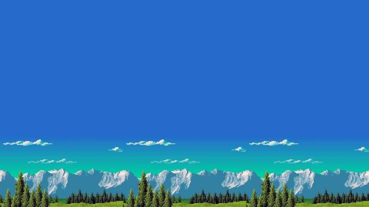 retro Games, Mountain, 8 bit HD Wallpaper Desktop Background