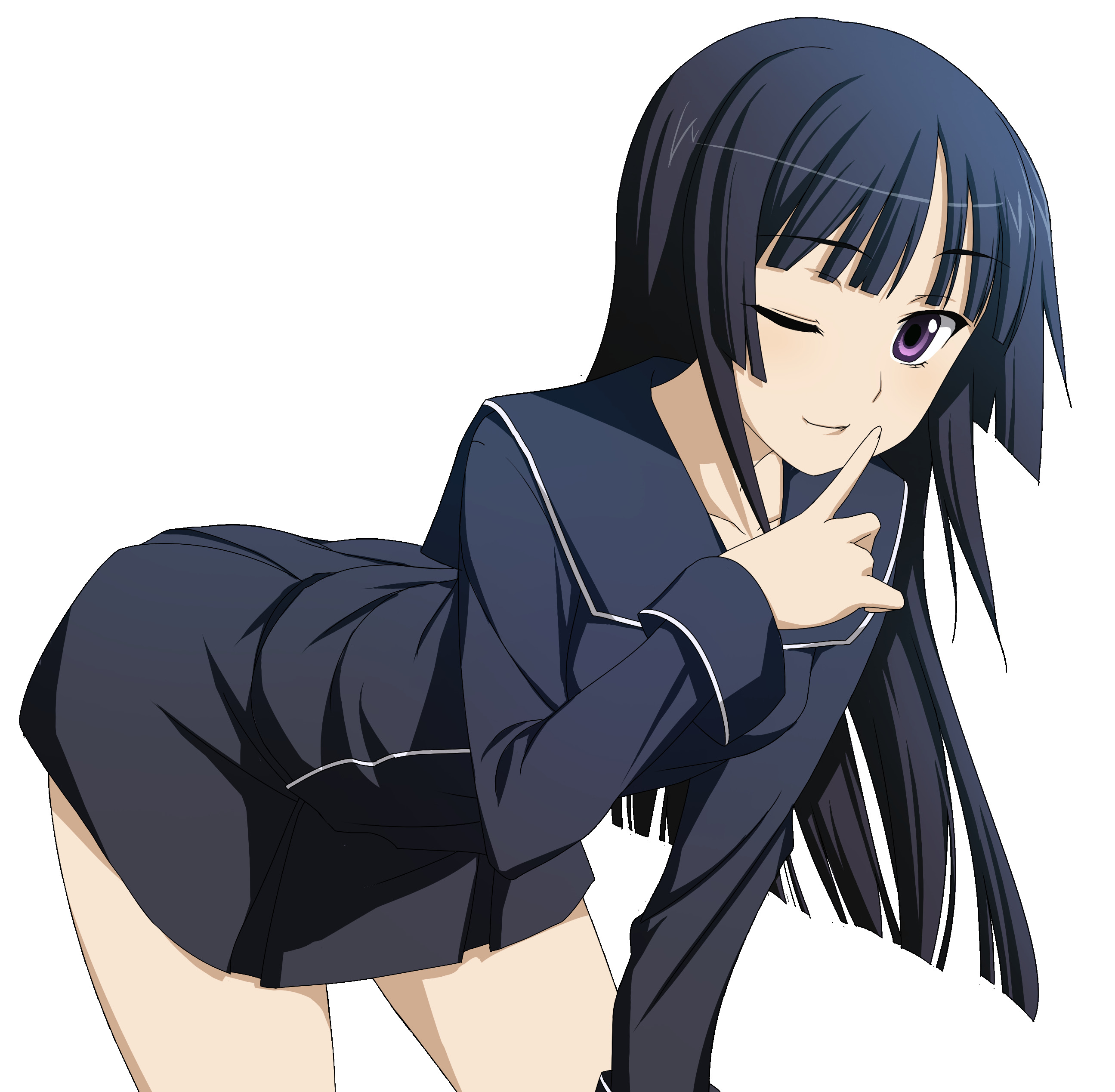 anime girl hot black hair