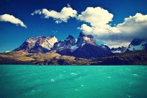 landscape, Mountain, Lake, Water, Clouds, Torres Del Paine, Chile