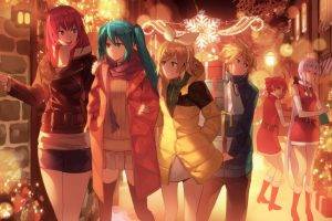 Vocaloid, Hatsune Miku, Megurine Luka, Kagamine Len, Kagamine Rin, Christmas, Christmas Tree, Kasane Teto, Akita Neru, Yowane Haku