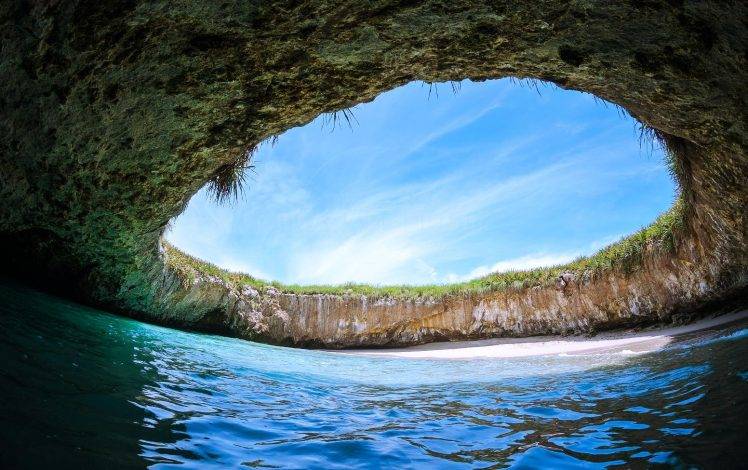 beach, Island, Sand, Grass, Sea, Tropical, Mexico, Rock, Water, Nature, Landscape HD Wallpaper Desktop Background