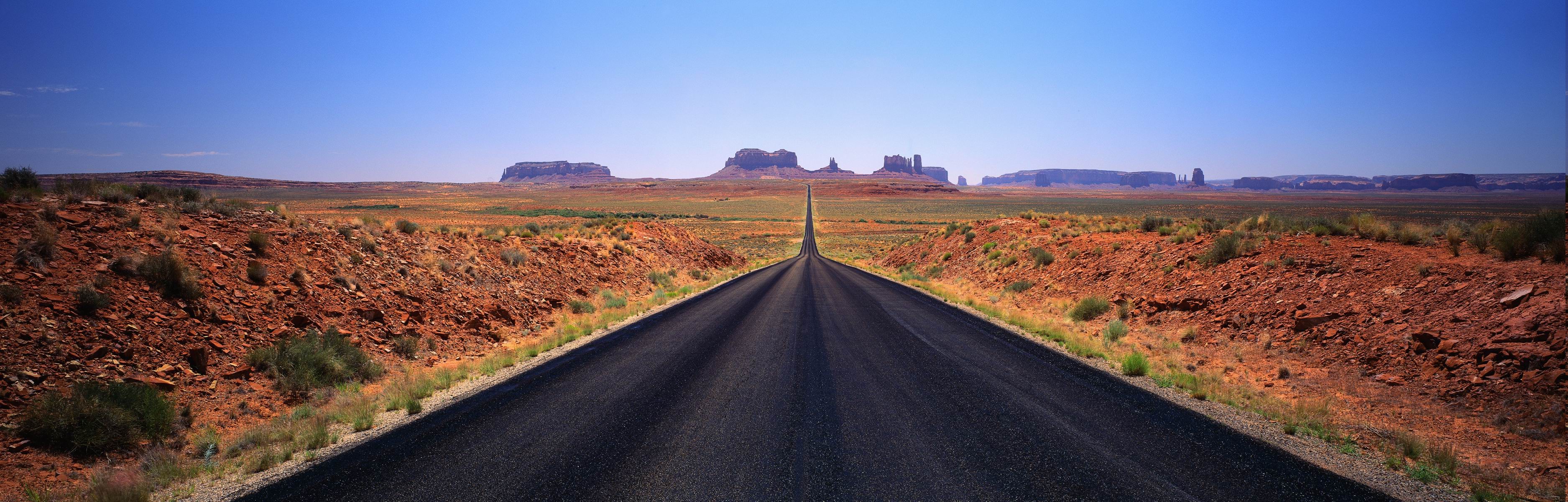 landscape, Monument Valley, Road, Desert Wallpaper