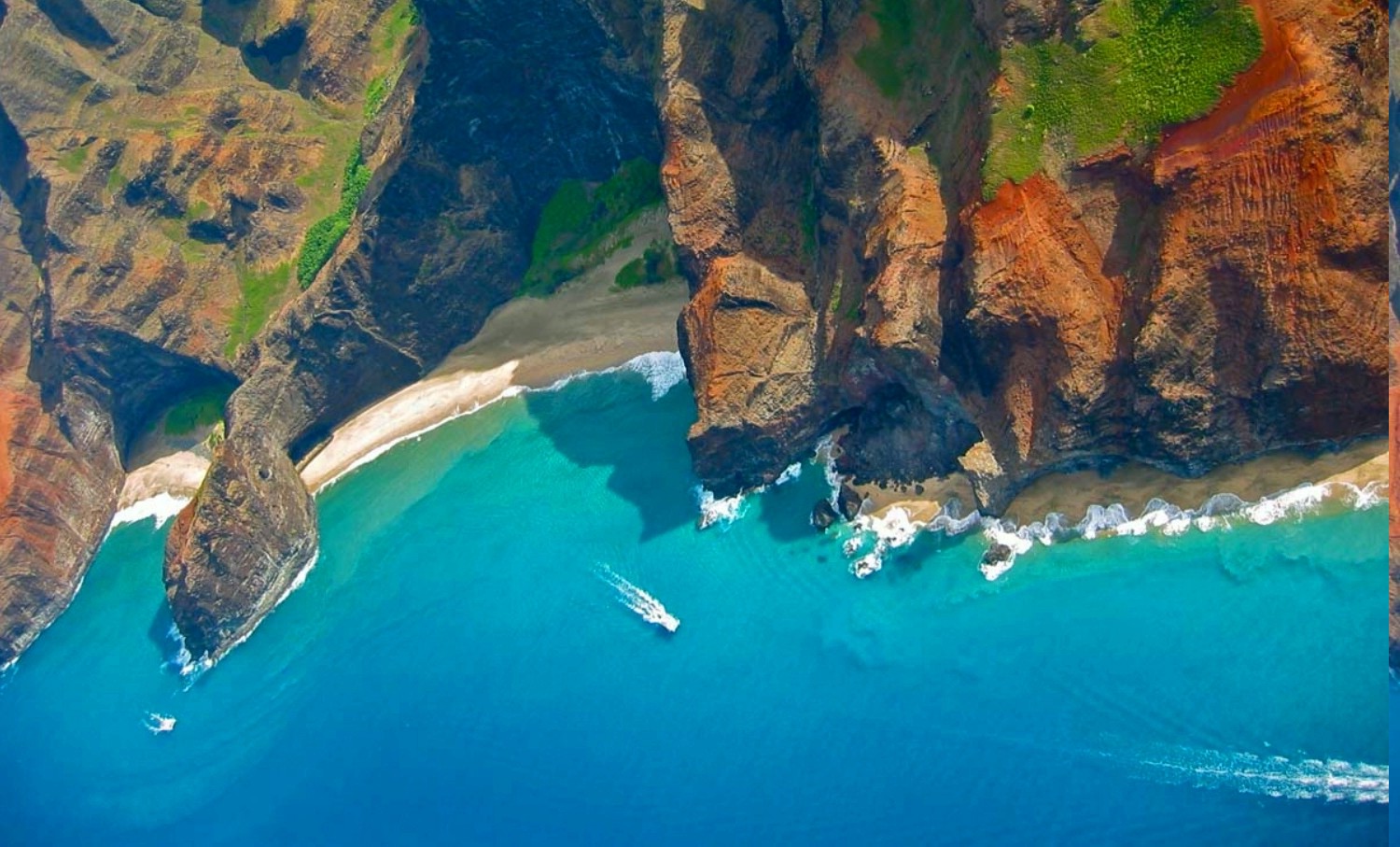 Kauai, Hawaii, Island, Mountain, Beach, Sea, Sand, Cliff, Coast, Aerial View, Vacations, Nature, Landscape Wallpaper