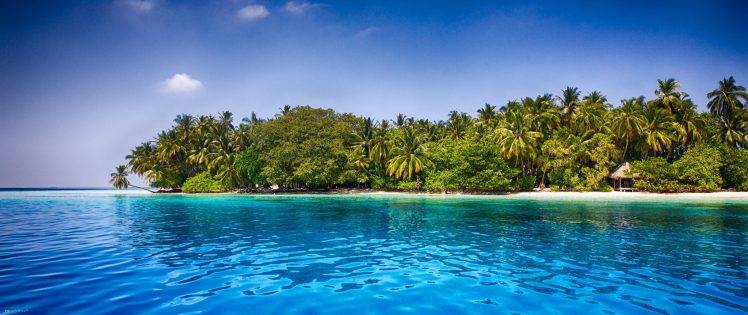 Maldives, Beach, Palm Trees, Tropical, Sea, Sand, Water, Summer, Exotic, Nature, Landscape HD Wallpaper Desktop Background