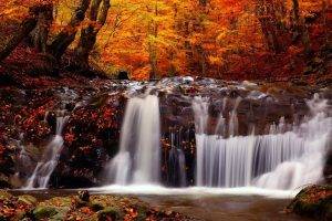 nature, Landscape, Fall, River, Trees, Waterfall