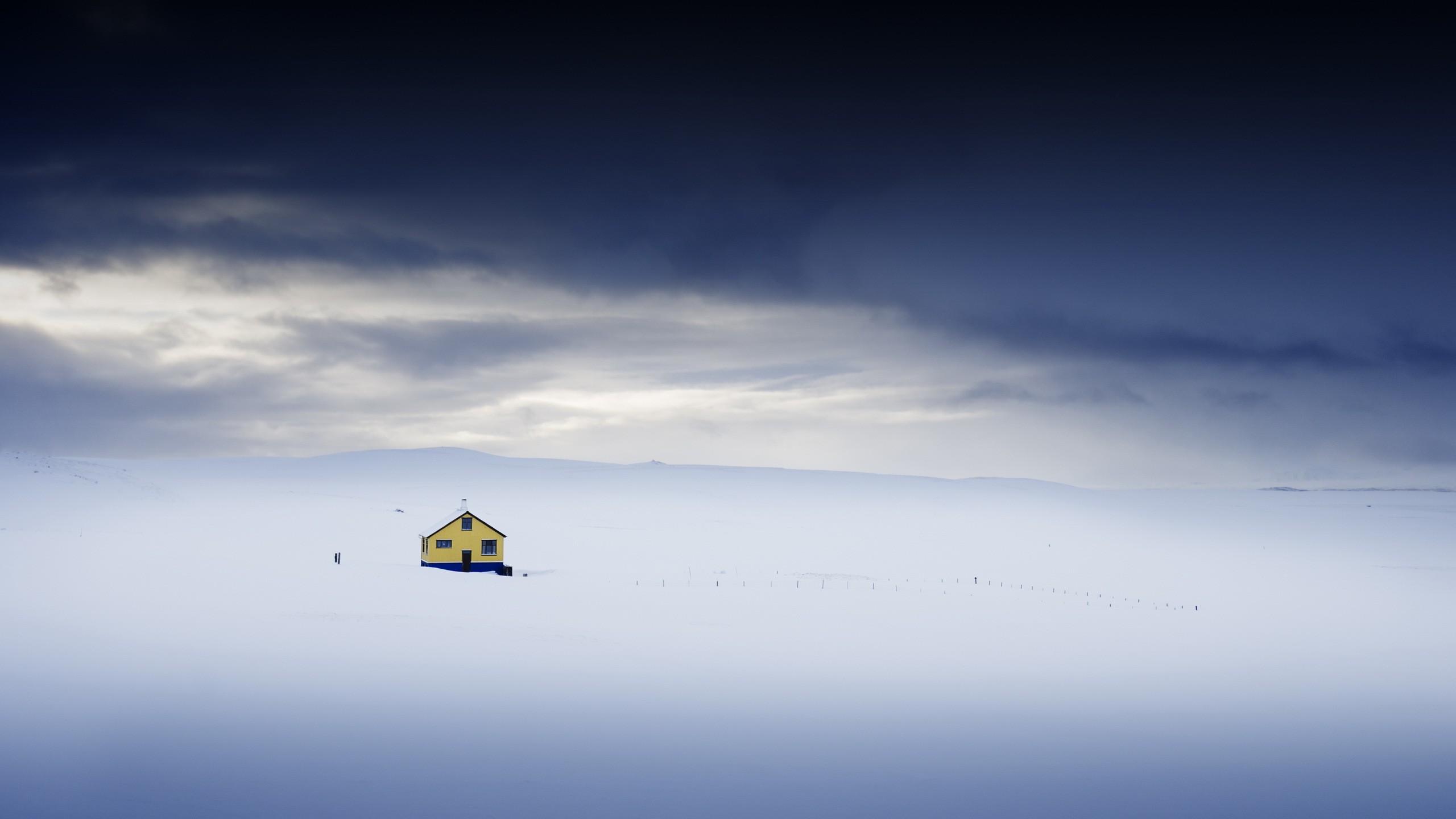 snow, Landscape, Sky, House Wallpaper