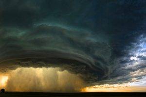 Supercell, Storm, Montana, Sunset, Clouds, Huge, Field, Nature, Landscape