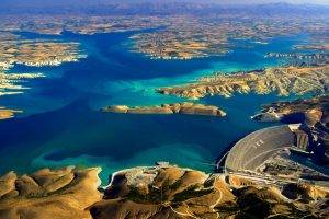 lake, Dam, Turkey, Blue, Hill, Water, Aerial View, Panoramas, Nature, Landscape