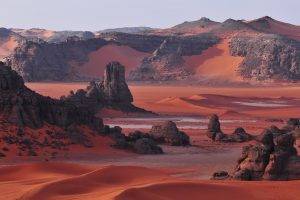 desert, Sahara, Algeria, Dune, Rock, Mountain, Red, Nature, Landscape, Women Outdoors, Women