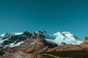 mountain, Landscape, Nature, Freya, Snow, Canada, Elementary OS, Moon, Rocky Mountains, Jasper National Park