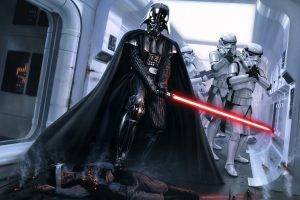 Darth Vader, Star Wars, Lightsaber, Stormtrooper