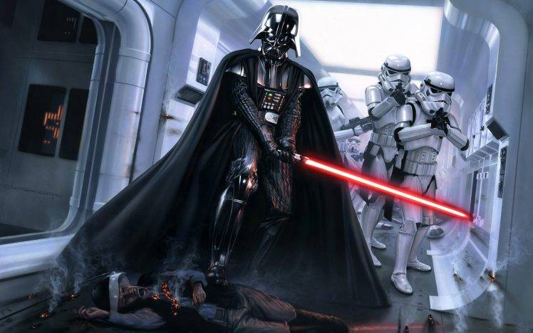 Darth Vader, Star Wars, Lightsaber, Stormtrooper HD Wallpaper Desktop Background