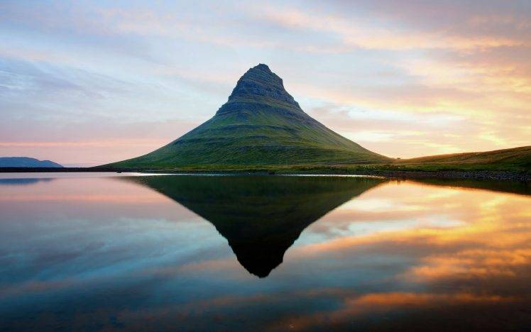 nature, Landscape, Mountain, Iceland, Reflection, Lake, Kirkjufell HD Wallpaper Desktop Background