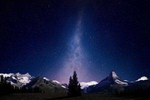 landscape, Milky Way, Mountain, Stars