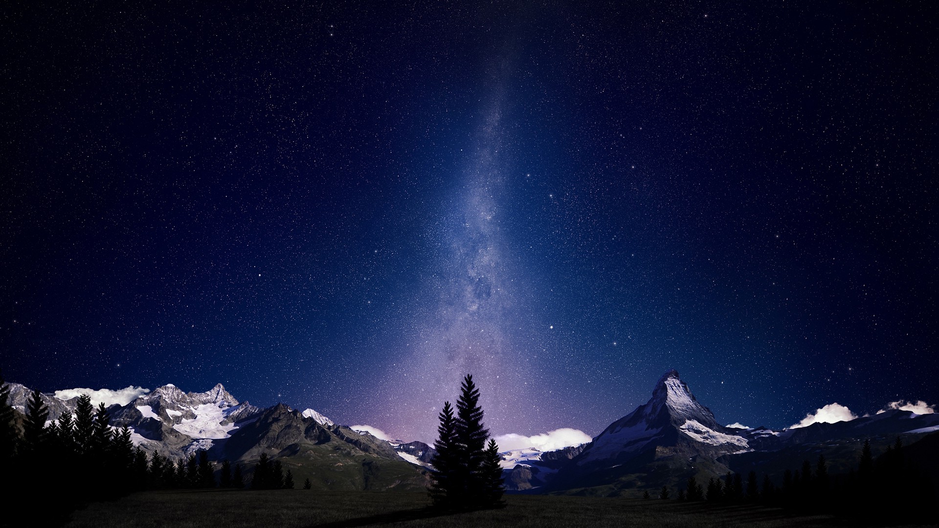 landscape, Milky Way, Mountain, Stars Wallpaper