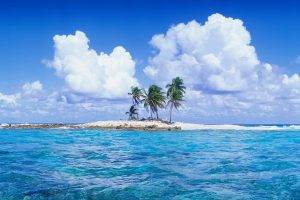 atolls, Sea, Clouds, Beach, Tropical, Water, Nature, Landscape